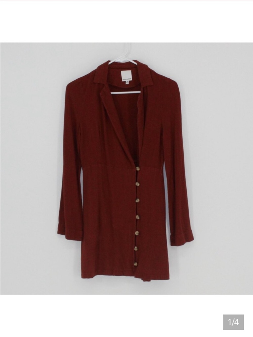 Skylar + Madison Button-Front Linen Dress in Rust
